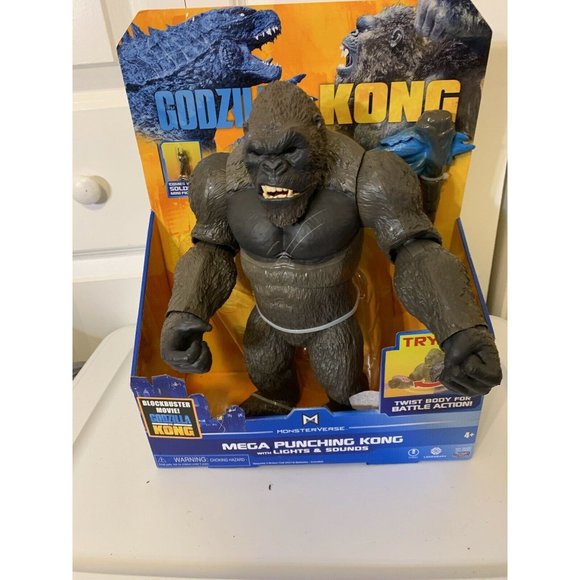 PLAYMATES MONSTERVERSE GODZILLA VS KONG 13" MEGA PUNCHING KONG SOUNDS & … - Picture 4 of 8